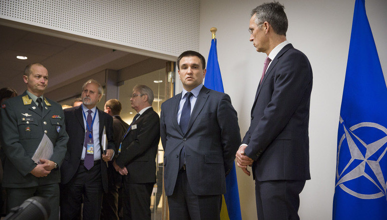 NATO Secretary General Jens Stoltenberg meets with the Minister of Foreign Affairs of Ukraine, Pavlo Klimkin