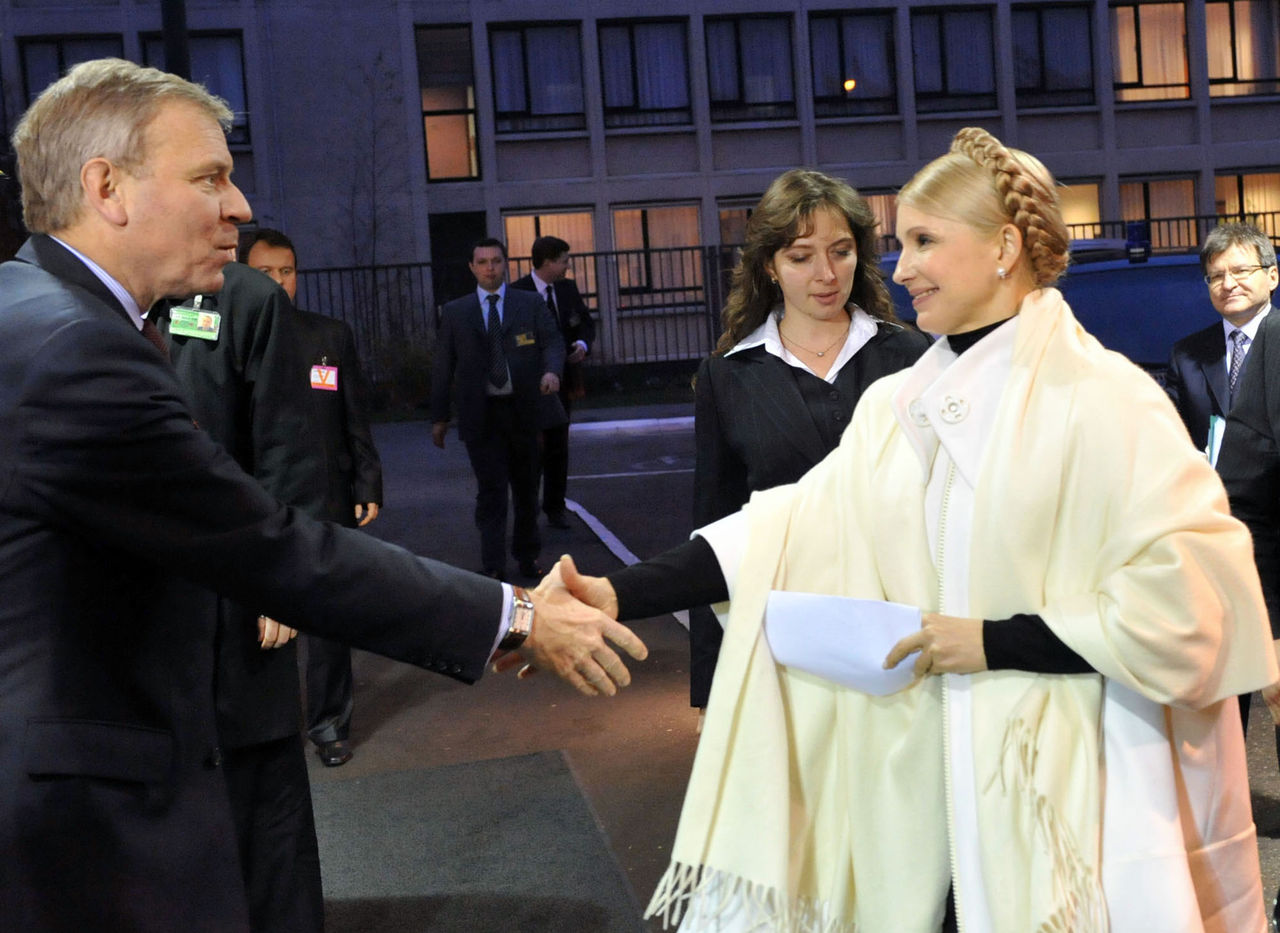 From left to right: NATO Secretary General, Jaap de Hoop Scheffer and Prime Minister of Ukraine, Yulia Tymoshenko