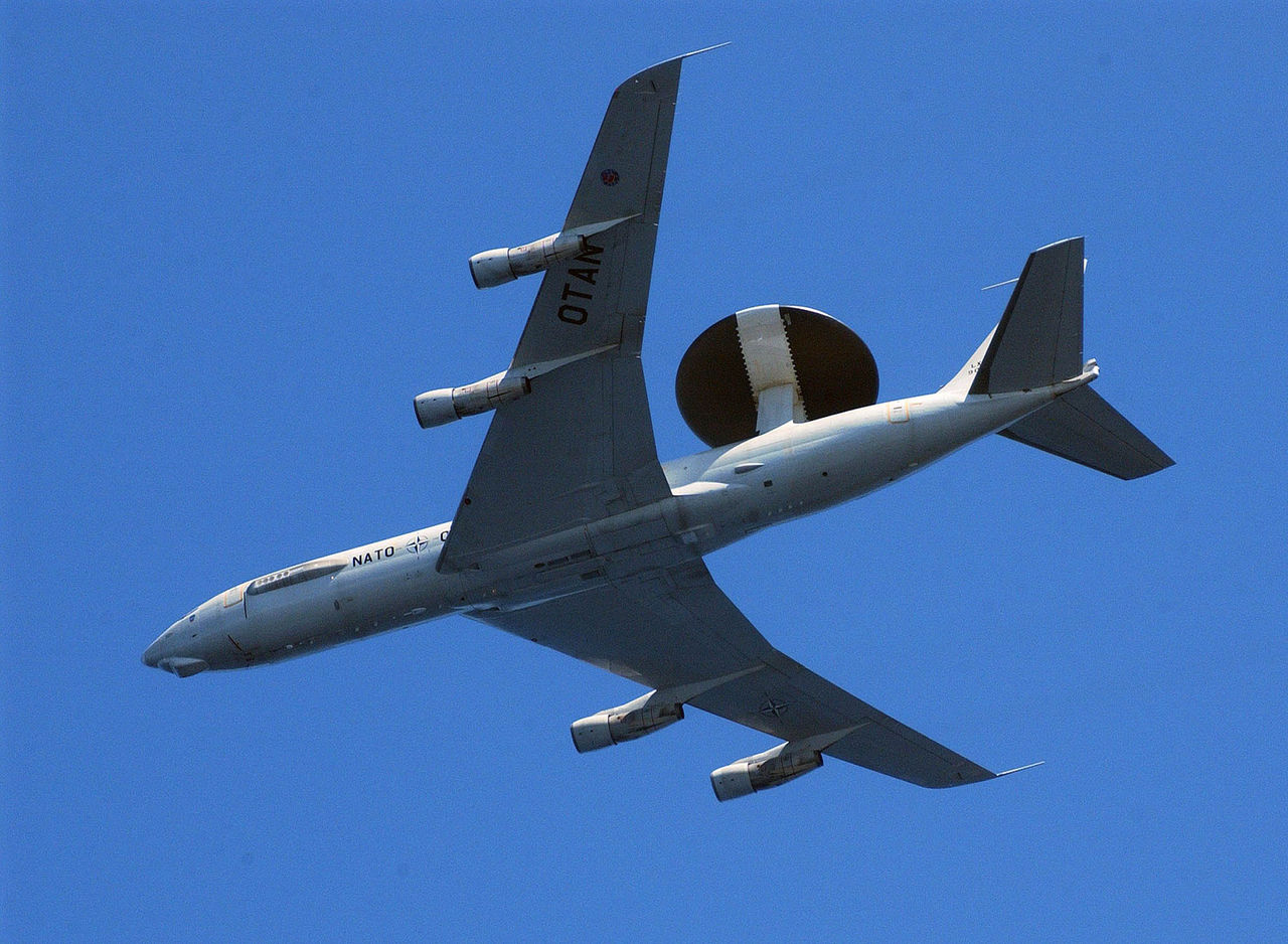 Nato's AWACS plane overflying the excersis area                               
