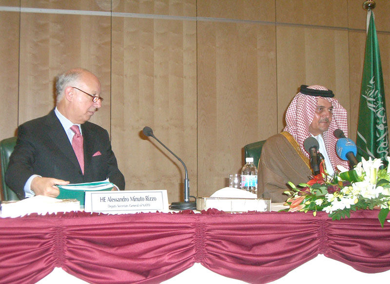 From left to right: NATO Deputy Secretary General, Alessandro Minuto Rizzo and the Foreign Minister of Saudi Arabia H.R.H. Prince Saud Al-Faisal 