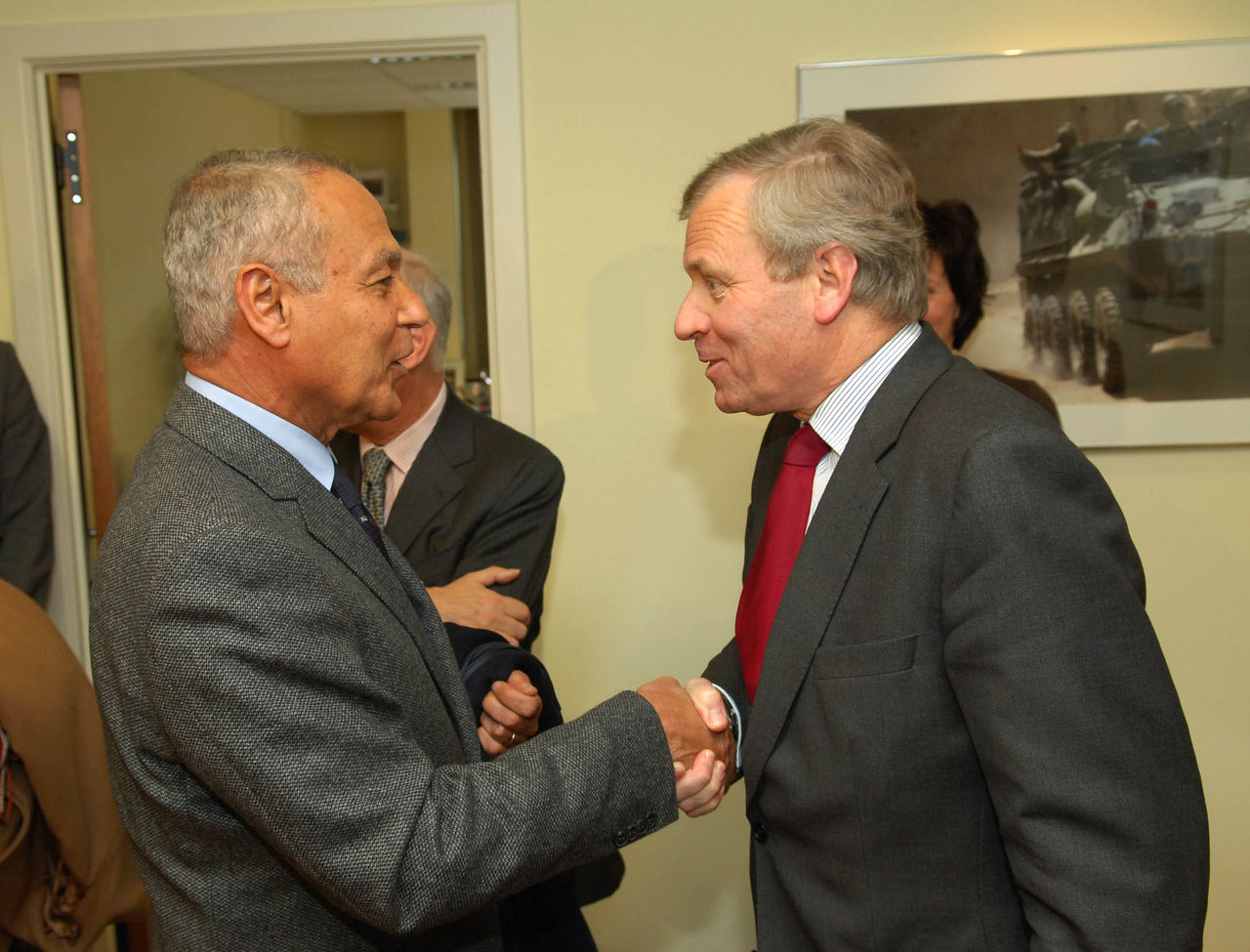 From left to right: The Minister of Foreign Affairs of Egypt, Mr. Ahmed Aboul Gheit and the NATO Secretary General, Jaap de Hoop Scheffer