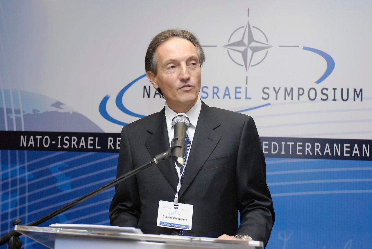 NATO Deputy Secretary General, H.E. Amb. Claudio Bisogniero, delivering the keynote address.