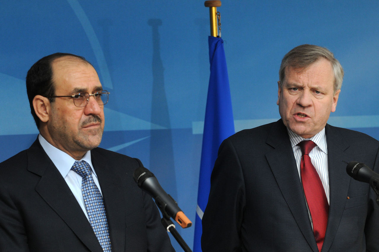 Centre to right:  Nouri Al-Maliki ( Prime Minister of Iraq) with NATO Secretary General, Jaap de Hoop Scheffer