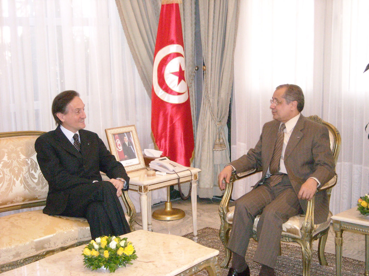 From left to right : NATO Deputy Secretary General Amb. Claudio Bisogniero and the Foreign Minister of Tunisia, H.E. Mr. Abdelwaheb Abdallah