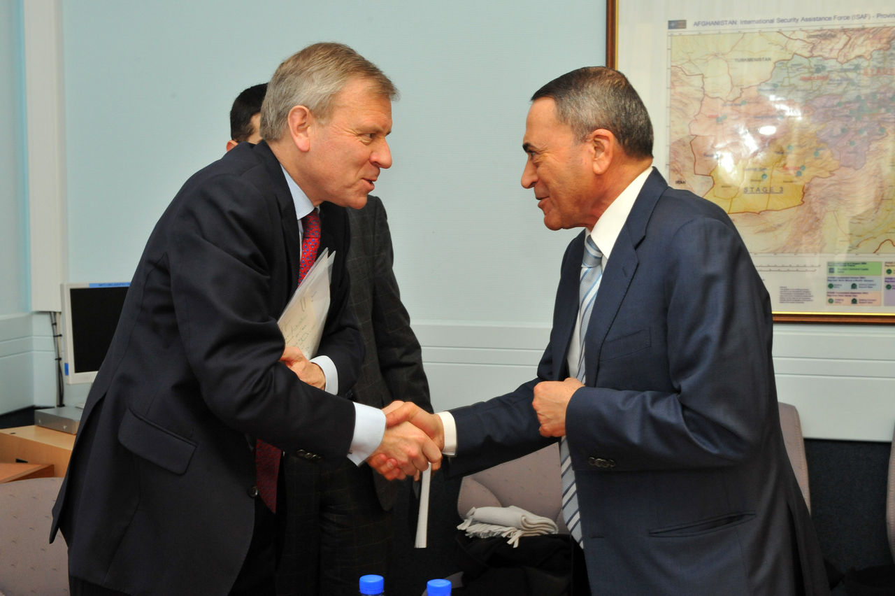 H.E. Mr. Jaap de Hoop Scheffer, NATO Secretary General, and H.E. Dr. Marouf Bakhit, Chairman of the Foreign Affairs Committee of the Jordanian Senate and former Prime Minister of Jordan
