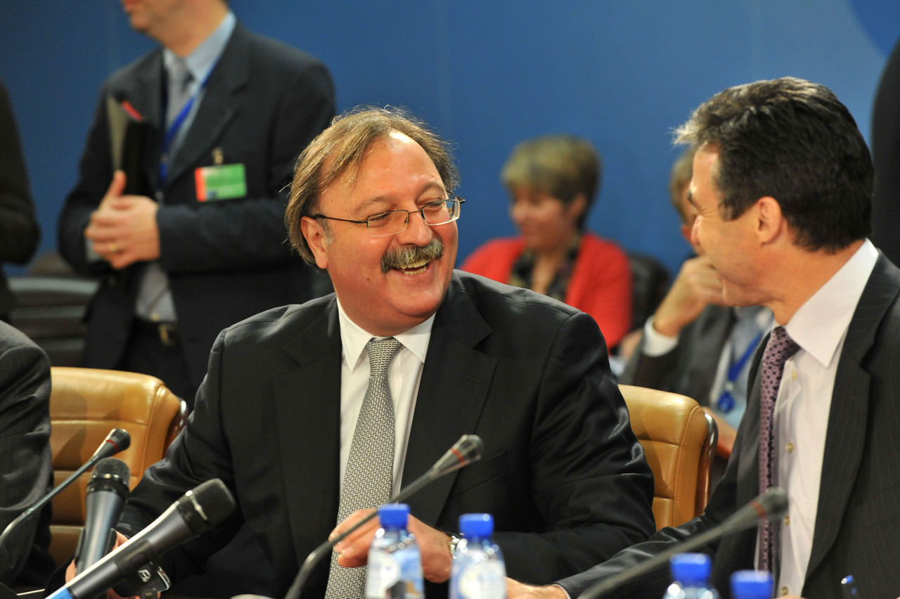 Left to right: Grigol Vashadze (Minister of Foreign Affairs of Georgia) and NATO Secretary General, Anders Fogh Rasmussen

