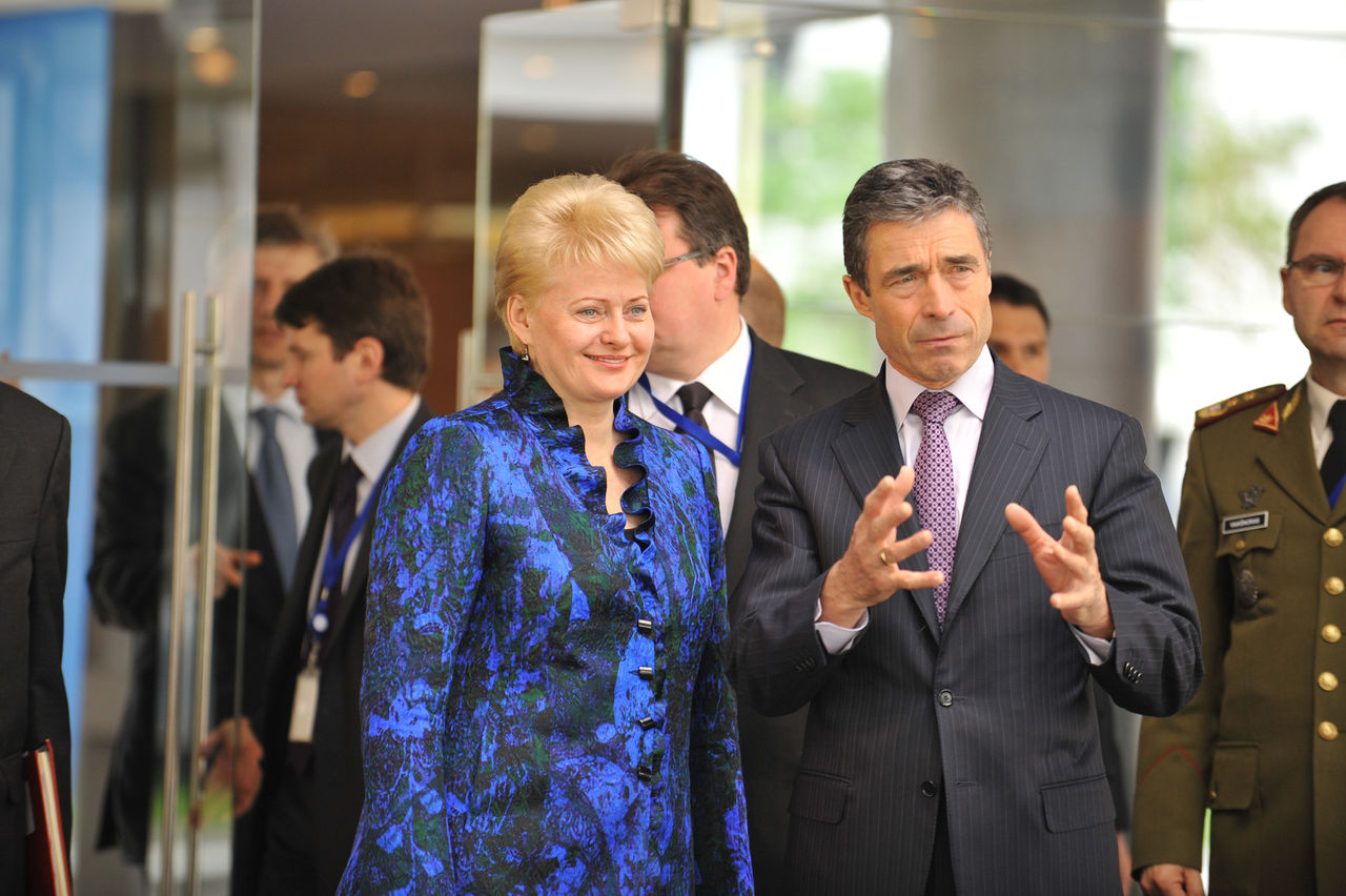 Left to right: President Dalia Grybauskaite (Lithuania) and NATO Secretary General, Anders Fogh Rasmussen