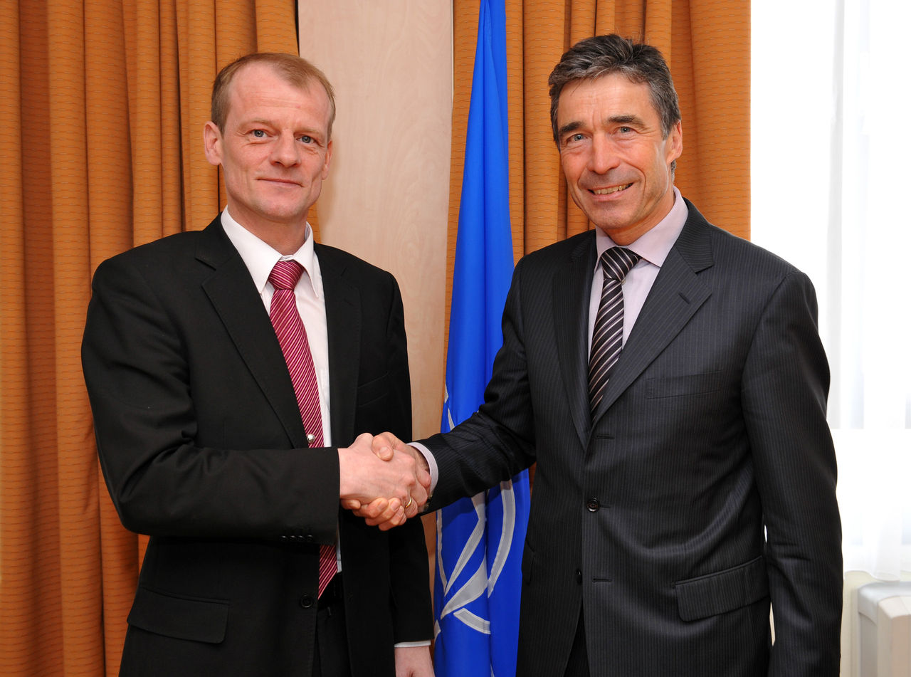 NATO Secretary General Anders Fogh Rasmussen and Jorgen Niclasen, Minister of Foreign Affairs of ther Faroe Islands