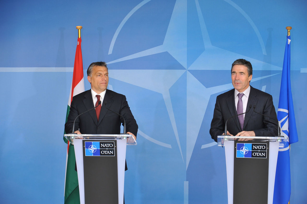 Joint press point with the Prime Minister of Hungary, Viktor Orban and NATO Secretary General Anders Fogh Rasmussen.