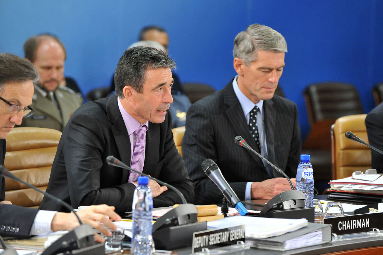 North Atlantic Council Meeting
Centre: opening remarks by NATO Secretary General, Anders Fogh Rasmussen