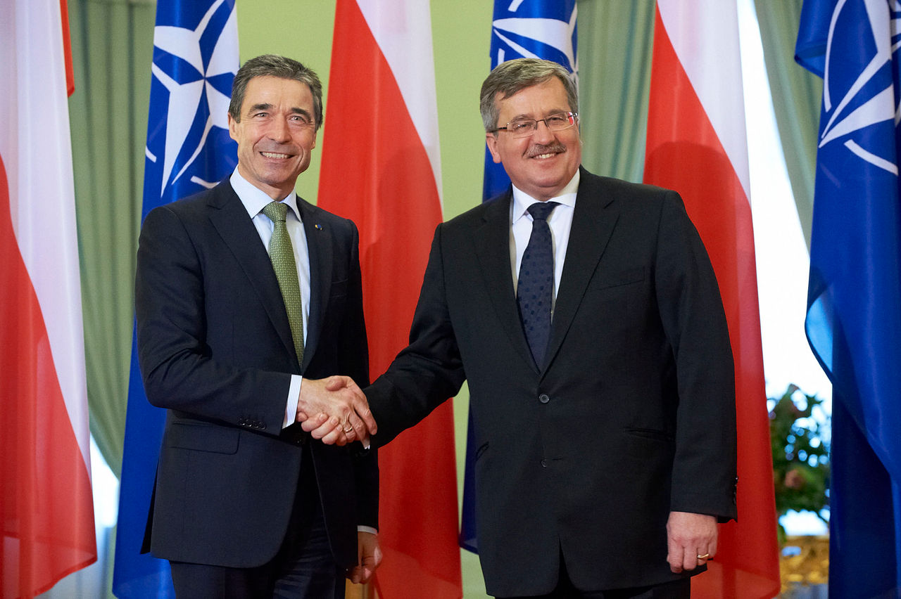 NATO Secretary General Anders Fogh Rasmussen (left) and Bronislaw Komorowski, President of Poland (right)