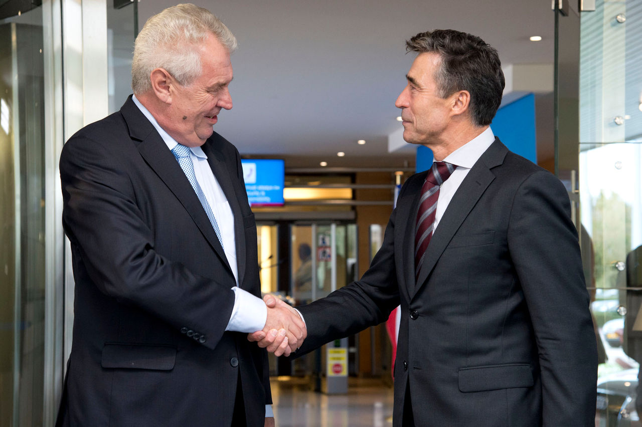 Left to right: The President of the Czech Republic, Mr. Milos Zeman and NATO Secretary General Anders Fogh Rasmussen 