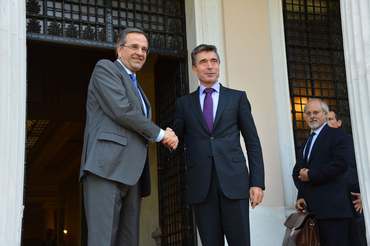 The Prime Minister of Greece, Antonis Samaras and NATO Secretary General Anders Fogh Rasmussen