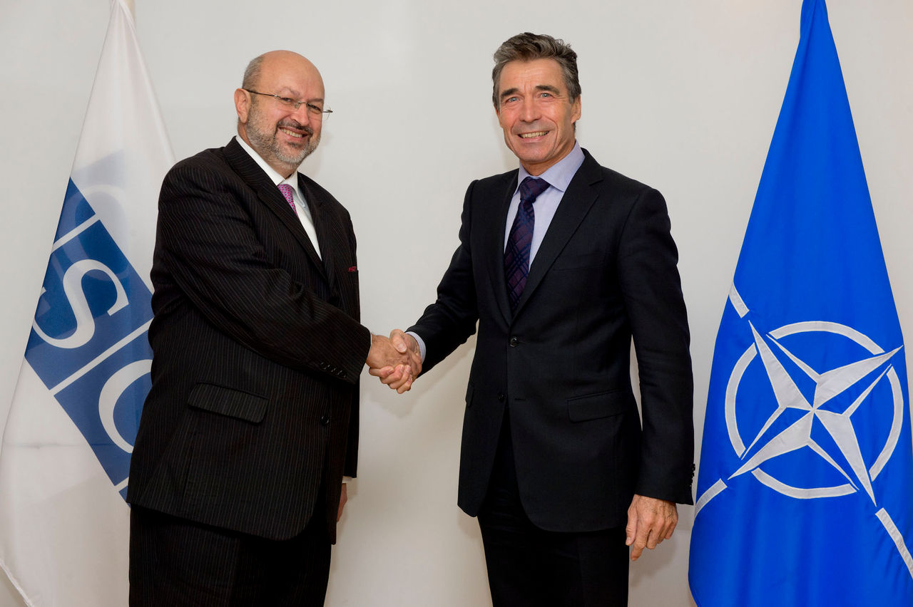 The Secretary General of the Organization for Security and Co-operation in Europe, Lamberto Zannier meets NATO Secretary General Anders Fogh Rasmussen