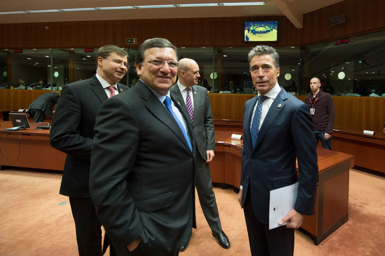 Jose Manuel Barroso, President of the European Commission and NATO Secretary General Anders Fogh Rasmussen