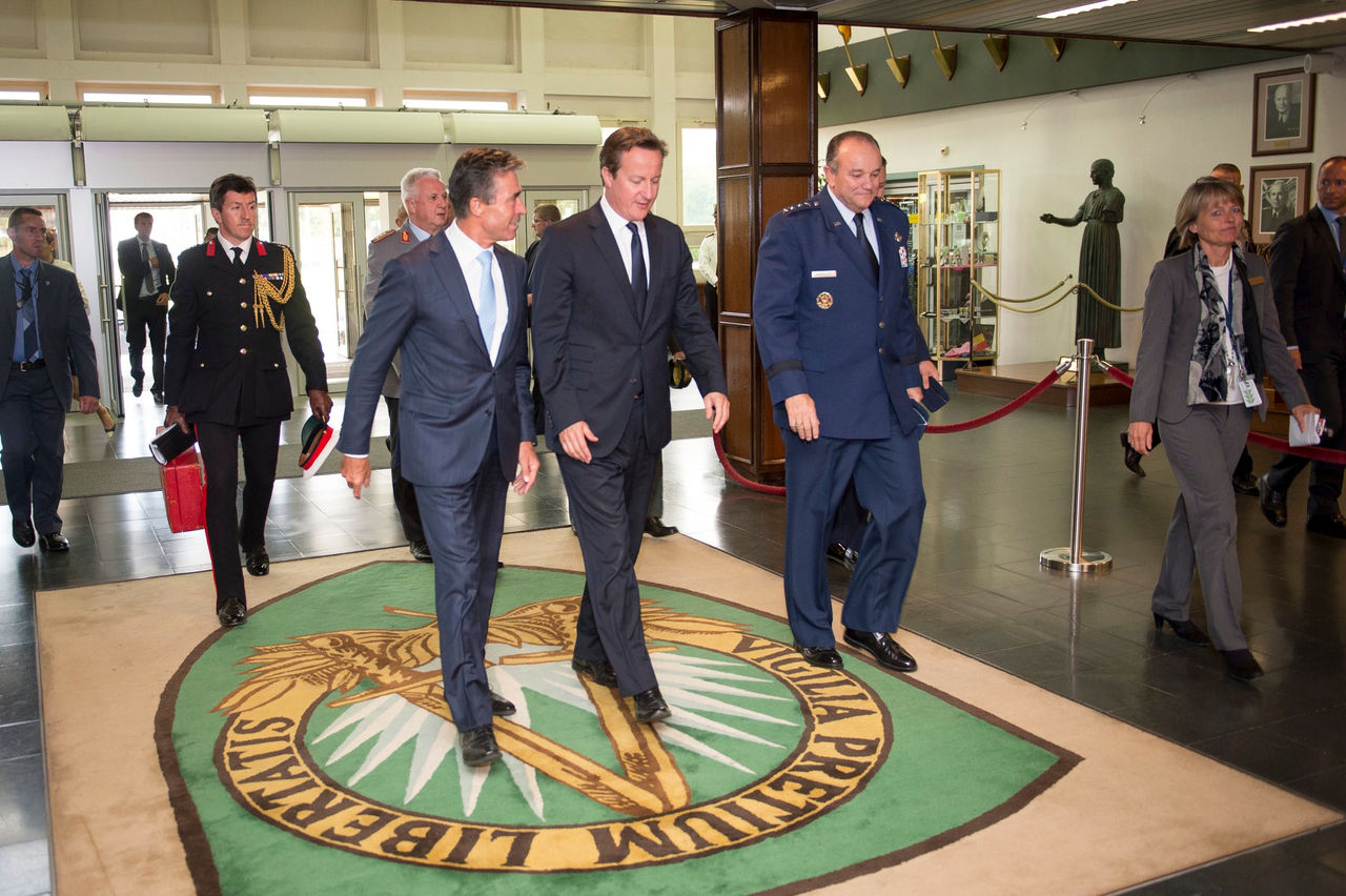 NATO Secretary General Anders Fogh Rasmussen, British Prime Minister, David Cameron, and General Philip Breedlove, NATO's Supreme Allied Commander Europe (SACEUR)
