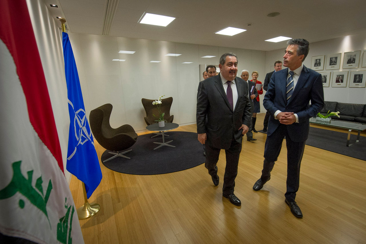 The Minister of Foreign Affairs of Iraq, Hoshyar Zebari and NATO Secretary General Anders Fogh Rasmussen