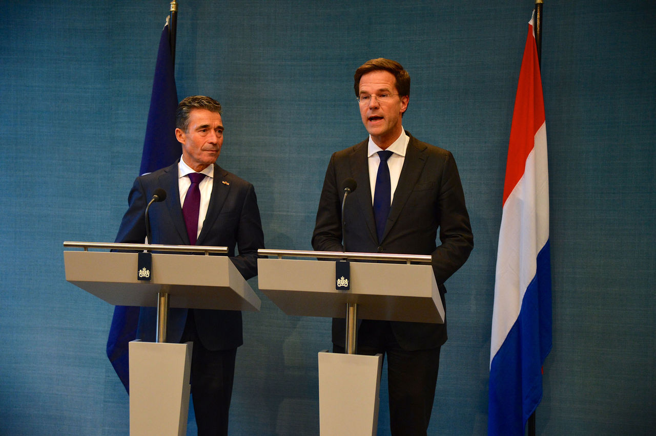 Joint press point with NATO Secretary General Anders Fogh Rasmussen and the Prime Minister of the Netherlands, Mark Rutte