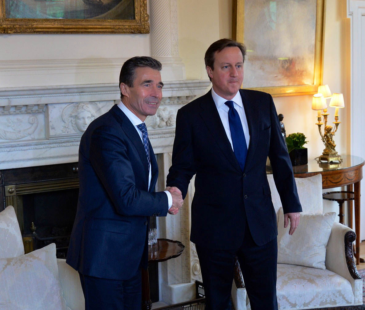 Bilateral meeting between UK Prime Minister David Cameron and  NATO Secretary General Anders Fogh Rasmussen at 10 Downing Street