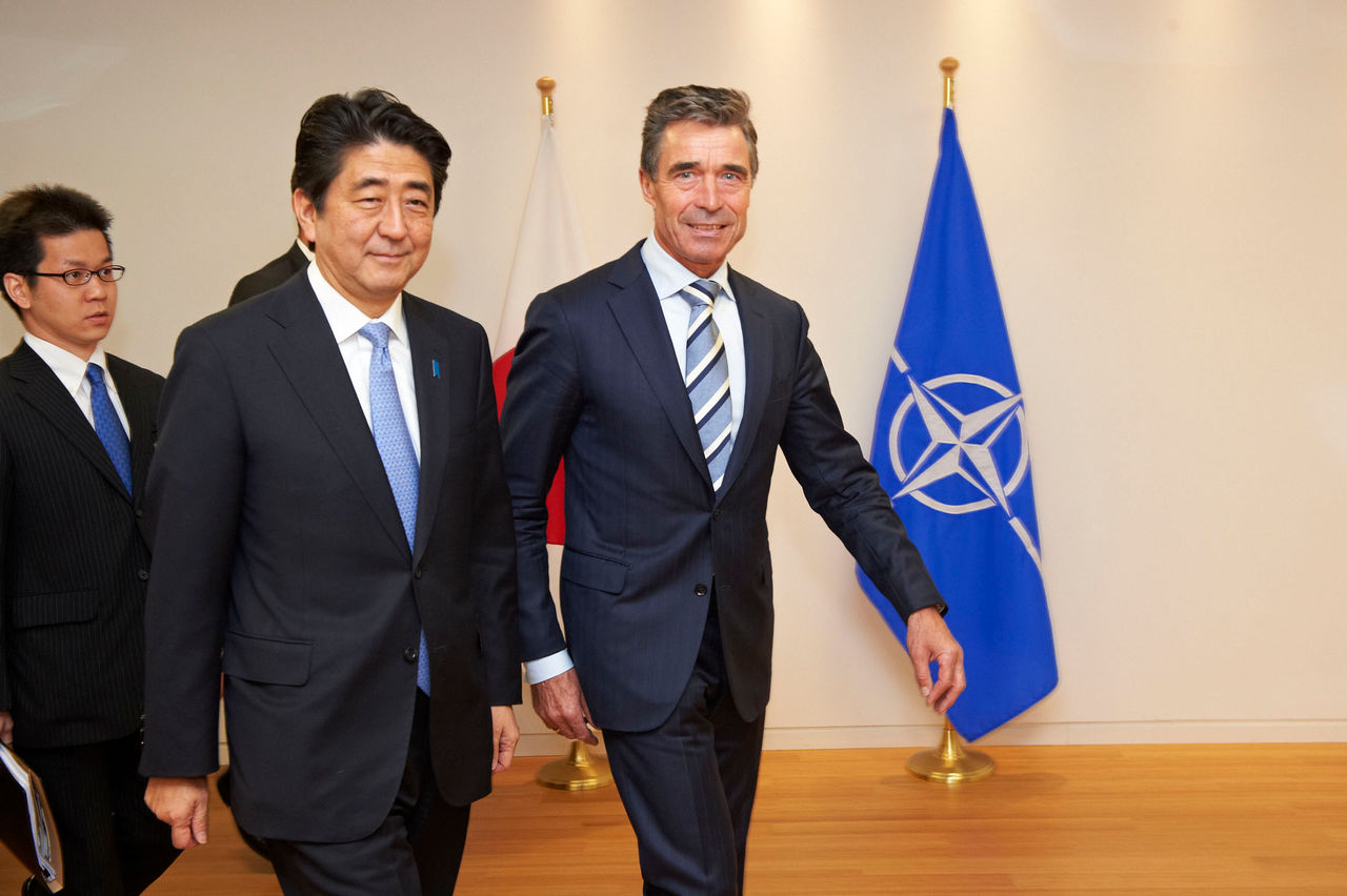 Bilateral meeting with NATO Secretary General Anders Fogh Rasmussen and the Prime Minister of Japan, Shinzo Abe
