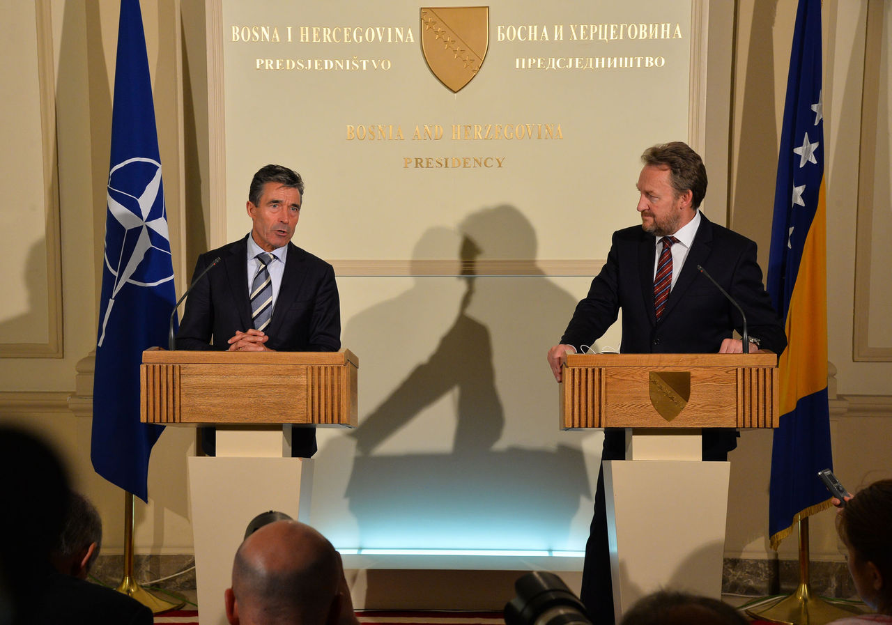 Joint press point with NATO Secretary General Anders Fogh Rasmussen and the Chair of the Bosnia & Herzegovina Presidency, Bakir Izetbegovic