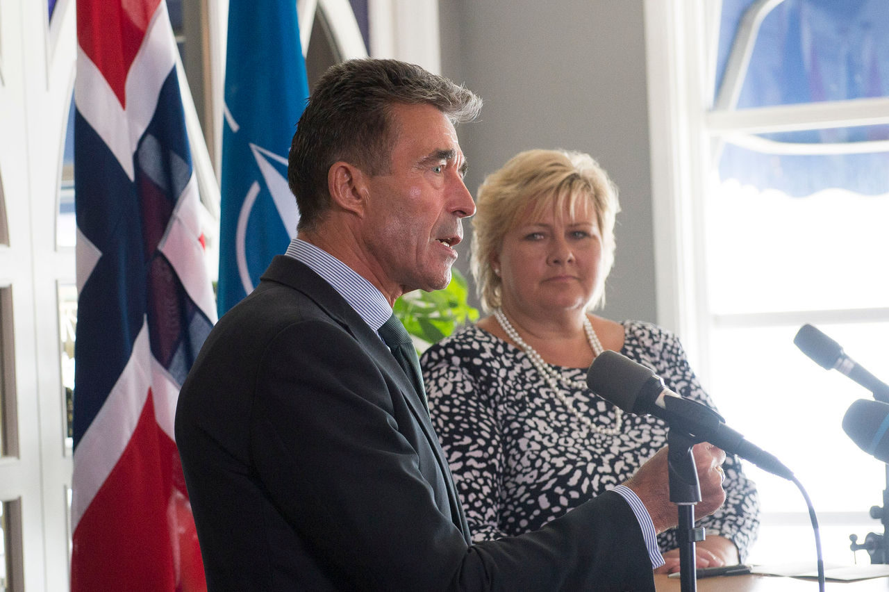 Joint press point with NATO Secretary General Anders Fogh Rasmussen and the Prime Minister of Norway, Erna Solberg