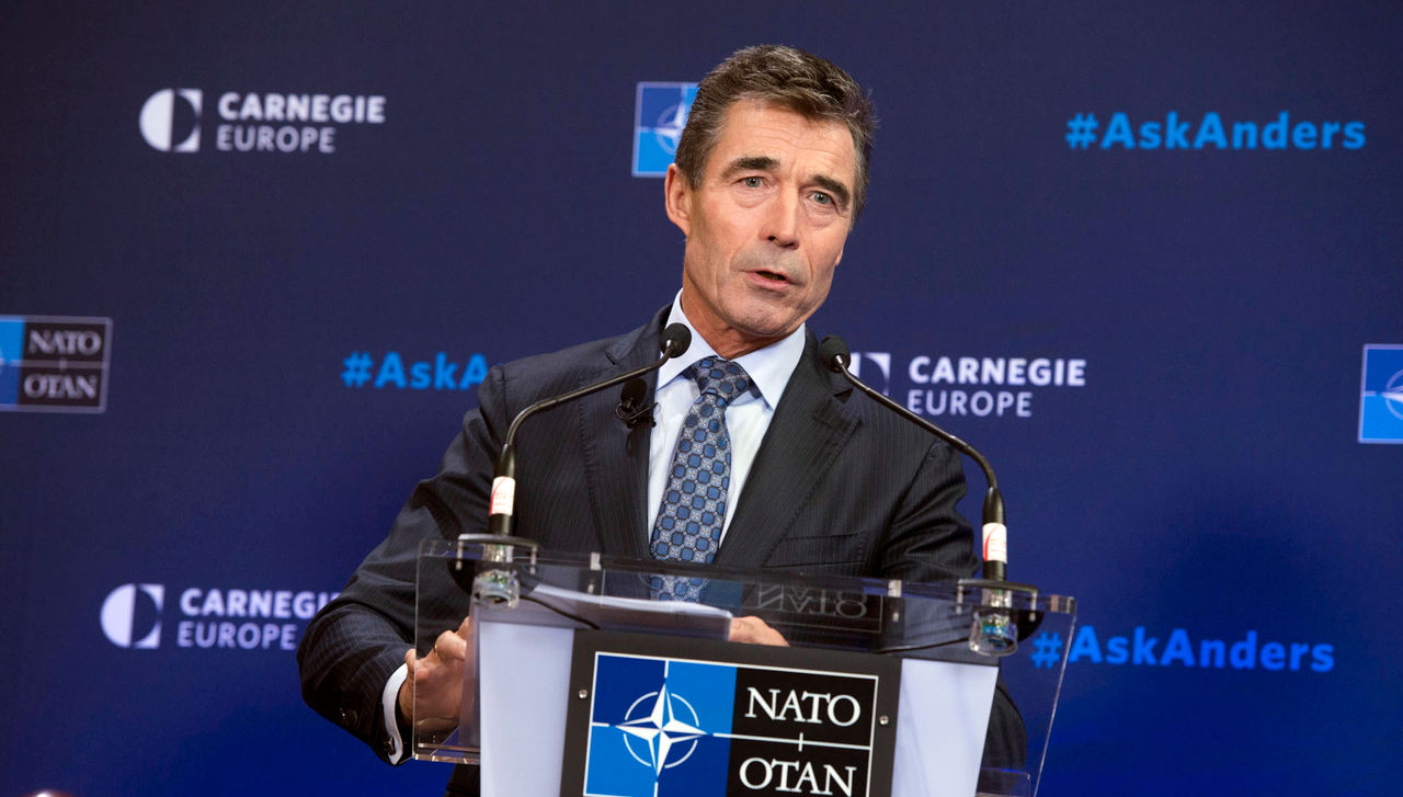 NATO Secretary General Anders Fogh Rasmussen delivering his speech "A Force for Freedom" at Carnegie Europe