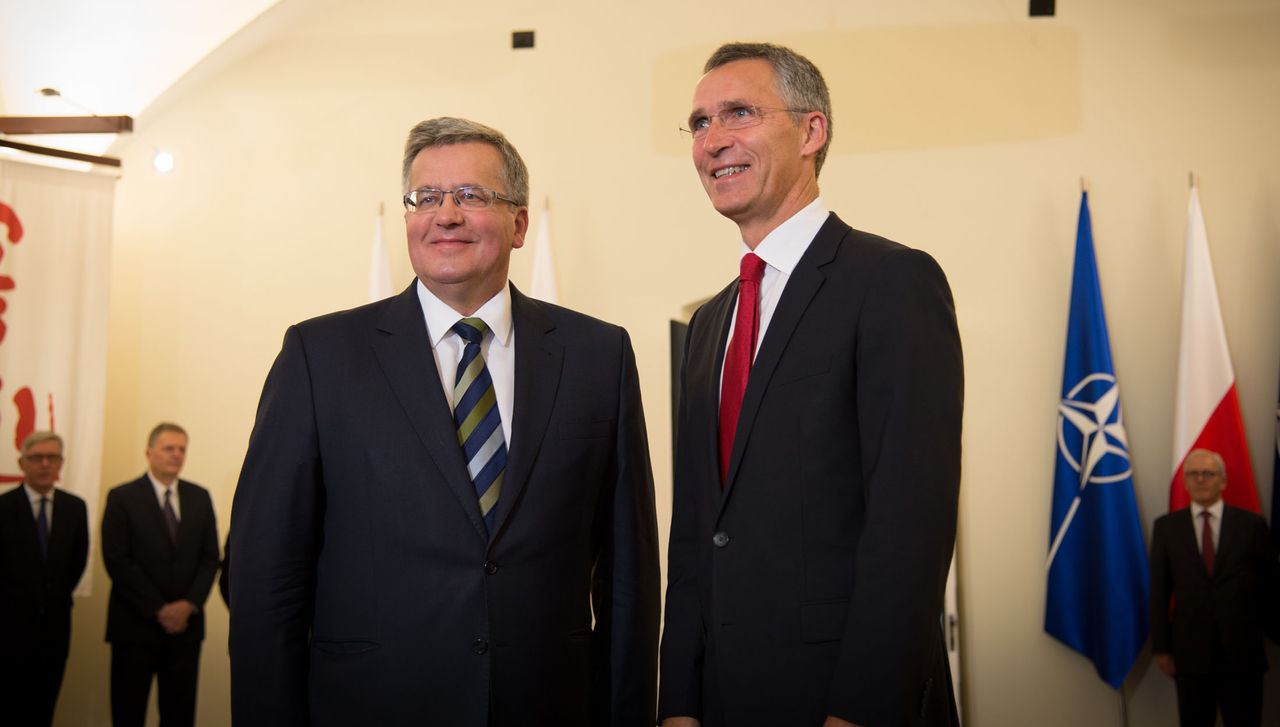 NATO Secretary General Jens Stoltenberg meets with the President of Poland, Bronislaw Komorowski