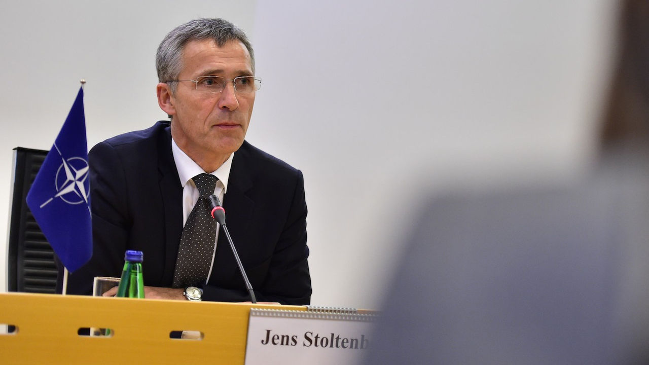 NATO Secretary General Jens Stoltenberg at the press meeting with Foreign Minister Keit Pentus-Rosimannus of Estonia 