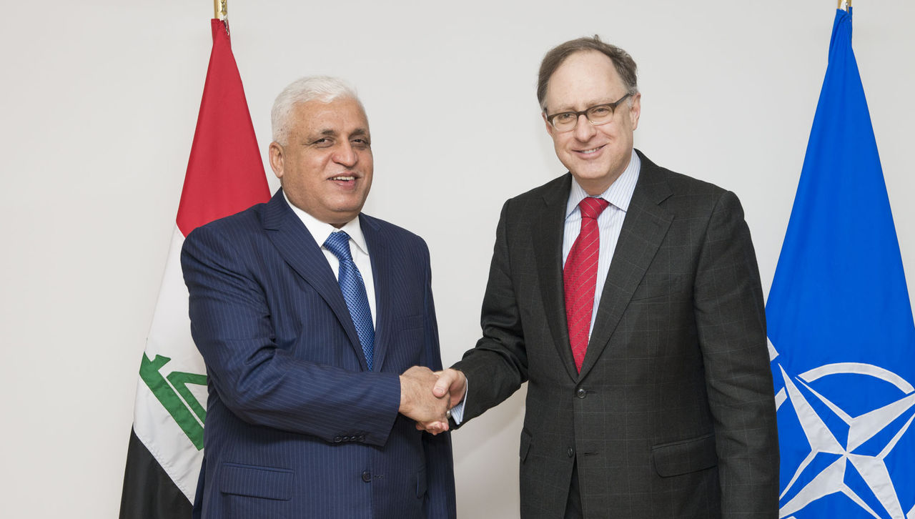 NATO Deputy Secretary Genera Alexander Vershbow meets with Iraqi National Security Advisor Faleh al-Fayyad