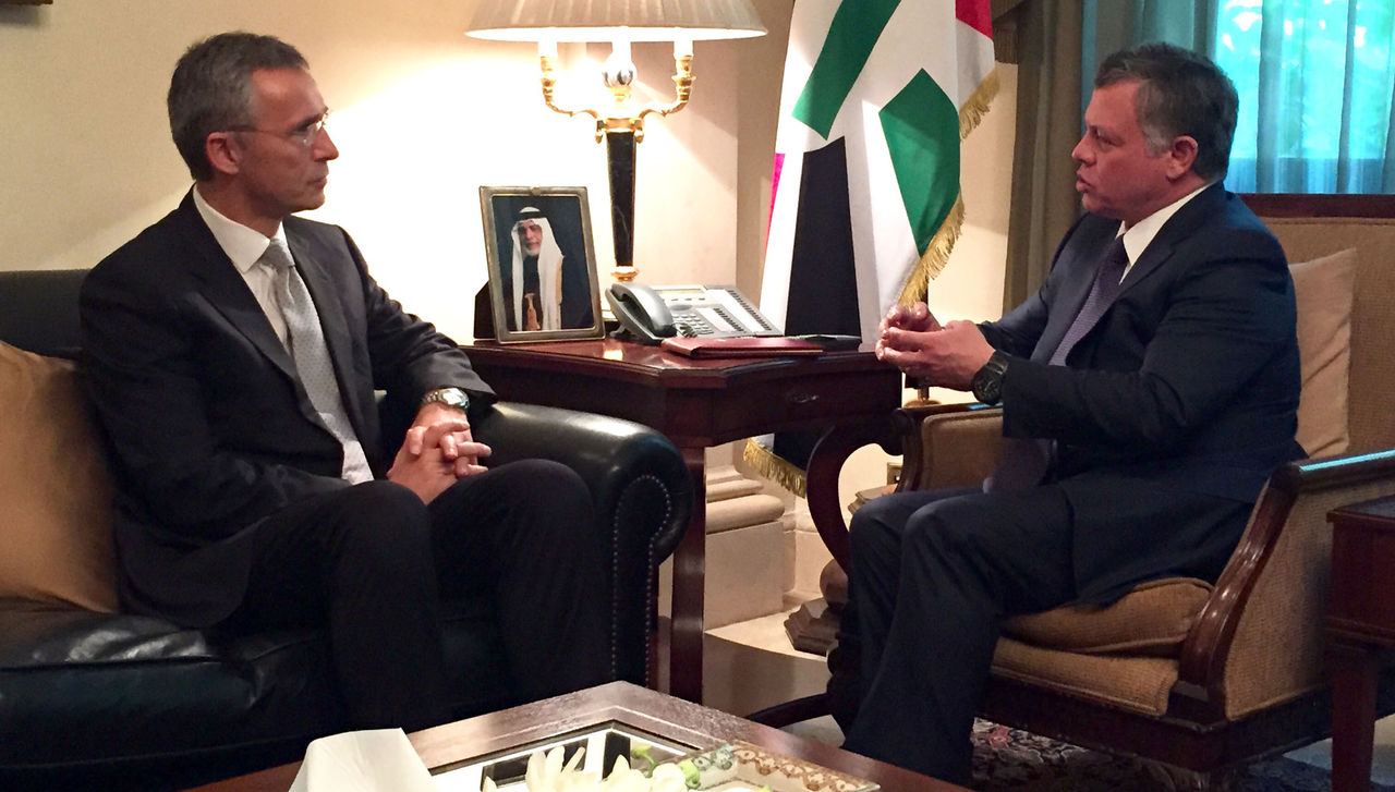 NATO Secretary General Jens Stoltenberg meets with His Majesty King Abdullah II of Jordan