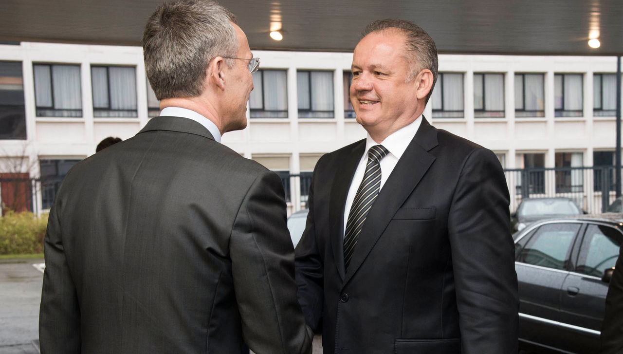 NATO Secretary General Jens Stoltenberg meets with the President of the Slovak Republic, Andrej Kiska