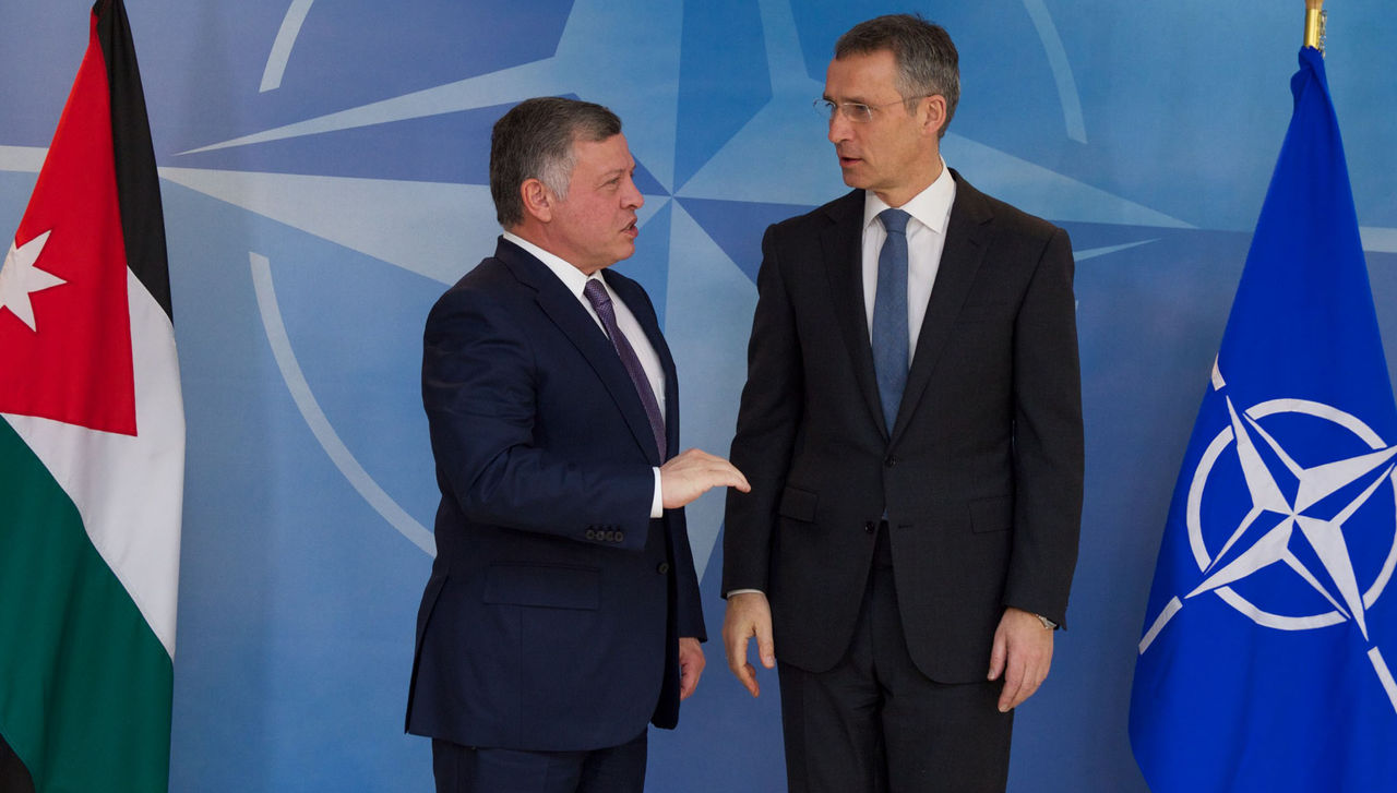 NATO Secretary General Jens Stoltenberg meets with His Majesty King Abdullah II ibn Al Hussein of Jordan