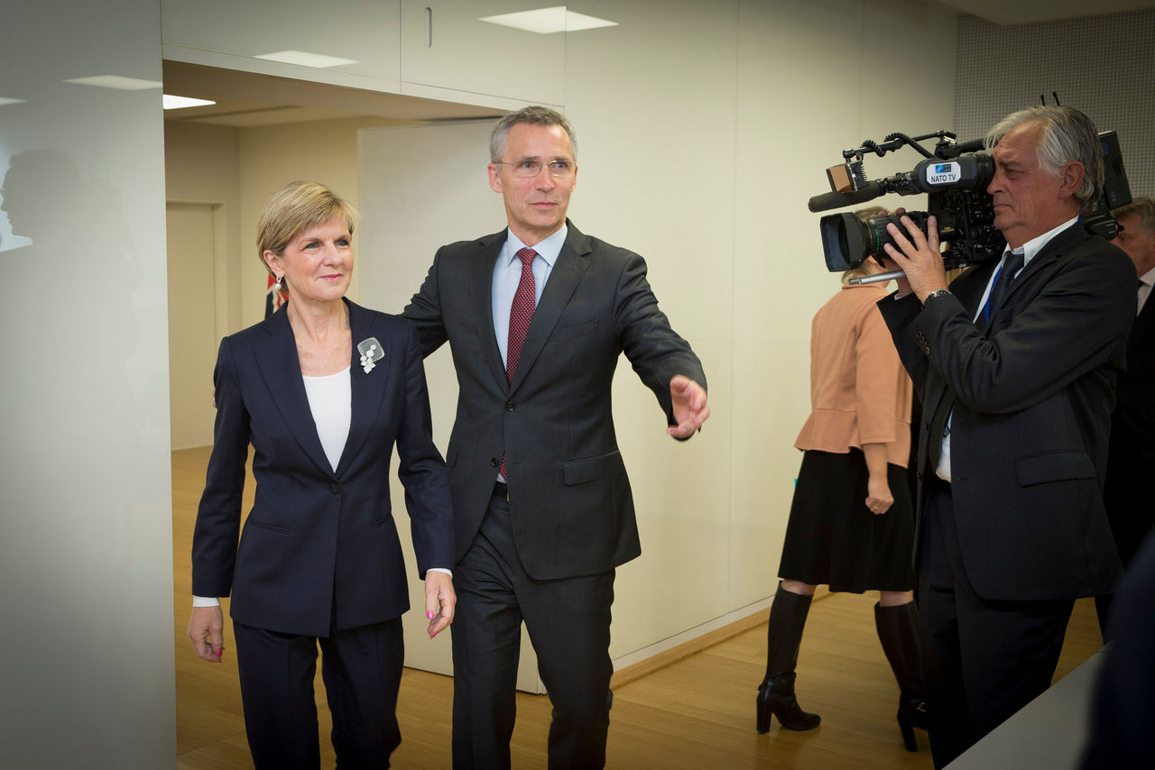 NATO Secretary General Jens Stoltenberg and the Minister of Foreign Affairs of Australia, Julie Bishop