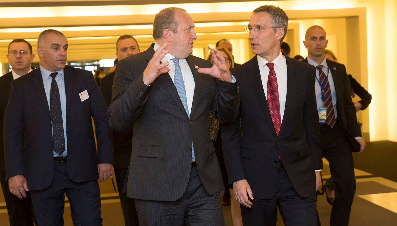 NATO Secretary General Jens Stoltenberg and the President of Georgia, Giorgi Margvelashvili