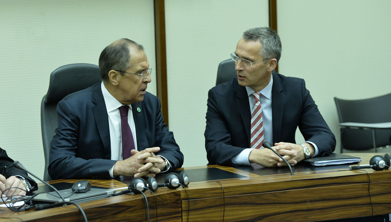 NATO Secretary General Jens Stoltenberg and Sergey Lavrov, Minister of Foreign Affairs of the Russian Federation