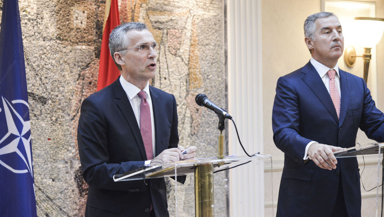 Joint press point with NATO Secretary General Jens Stoltenberg and the Prime Minister of Montenegro, Milo Djukanovic