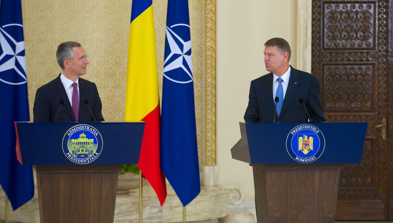 Joint press point with NATO Secretary General Jens Stoltenberg and the President of Romania, Klaus Werner Iohannis