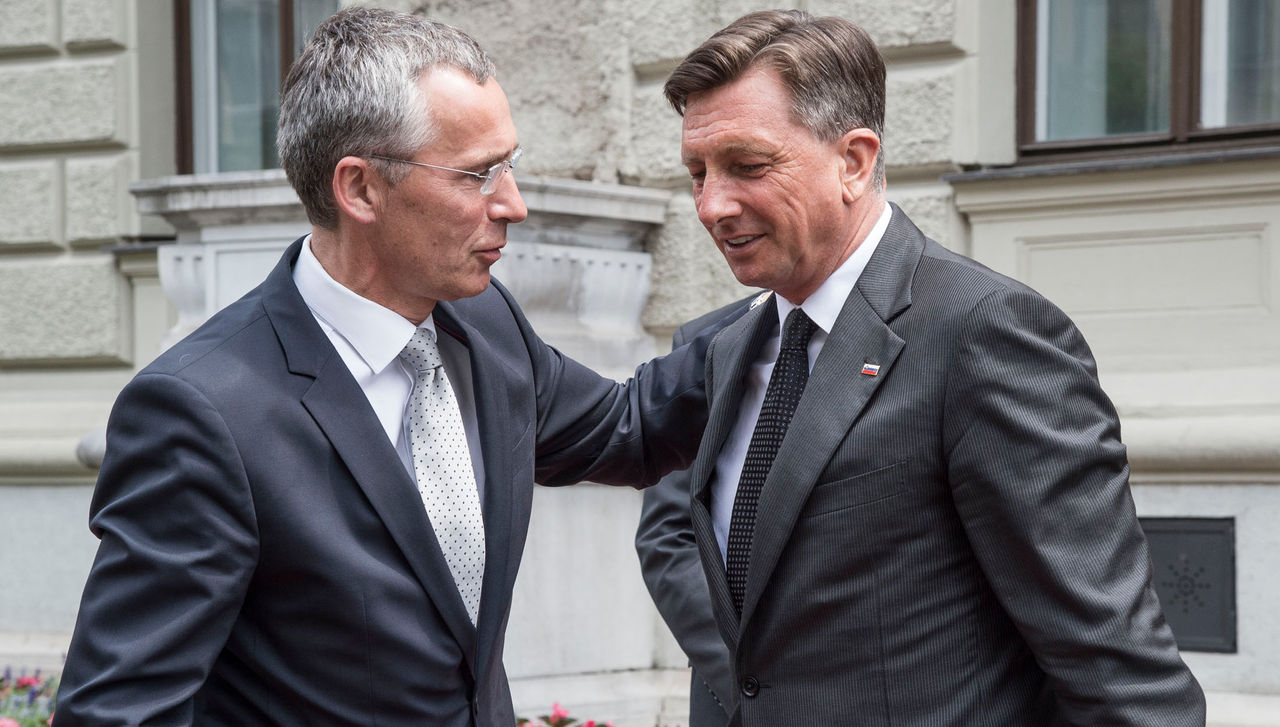 NATO Secretary General Jens Stoltenberg and the President of Slovenia, Borut Pahor