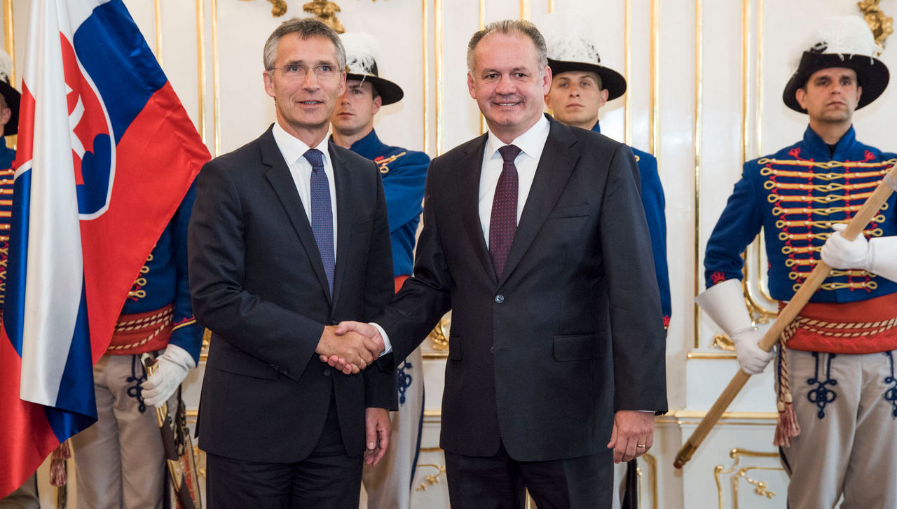 NATO Secretary General Jens Stoltenberg meets with the President of the Slovak Republic, Andrej Kiska