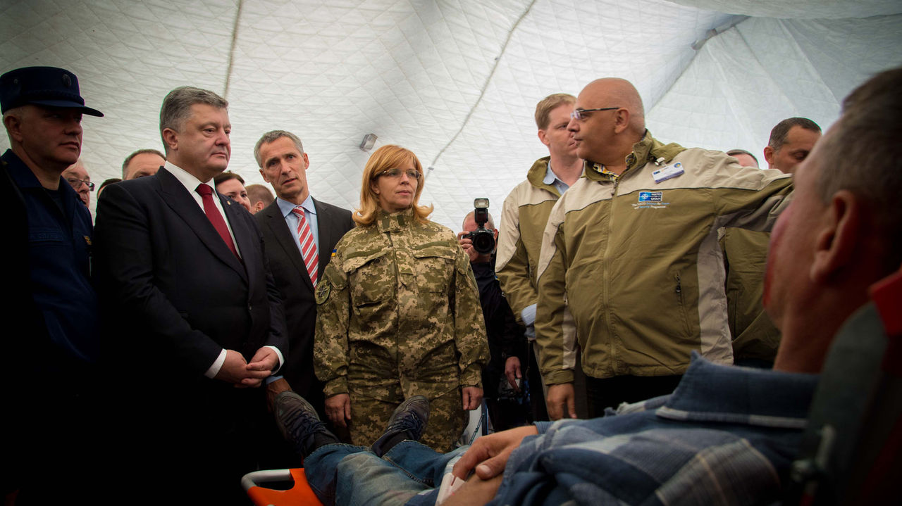 As part of exercise "  Ukraine 2015", NATO Secretary General Jens Stoltenberg and the President of Ukraine, Petro Poroshenko, attended a demonstration of the telemedicine project on 21 September 2015. 