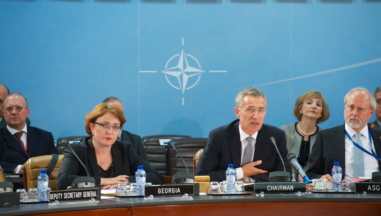 Tinatin Khidasheli (Minister of Defence, Georgia) and NATO Secretary General Jens Stoltenberg
