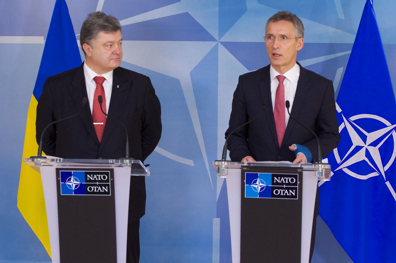 Joint press point with NATO Secretary General Jens Stoltenberg and the President of Ukraine, Petro Poroshenko