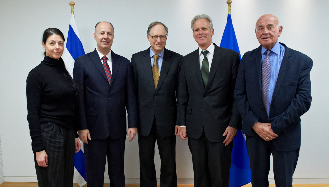 (left to right) Merav Michaeli, Tzachi Hanegbi, NATO Deputy Secretary General Alexander Vershbow, Michael Oren and Yaakov Perry