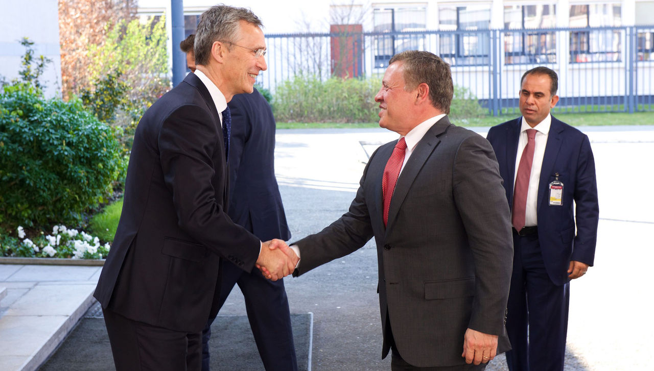 NATO Secretary General Jens Stoltenberg meets with His Majesty King Abdullah II ibn Al Hussein of Jordan