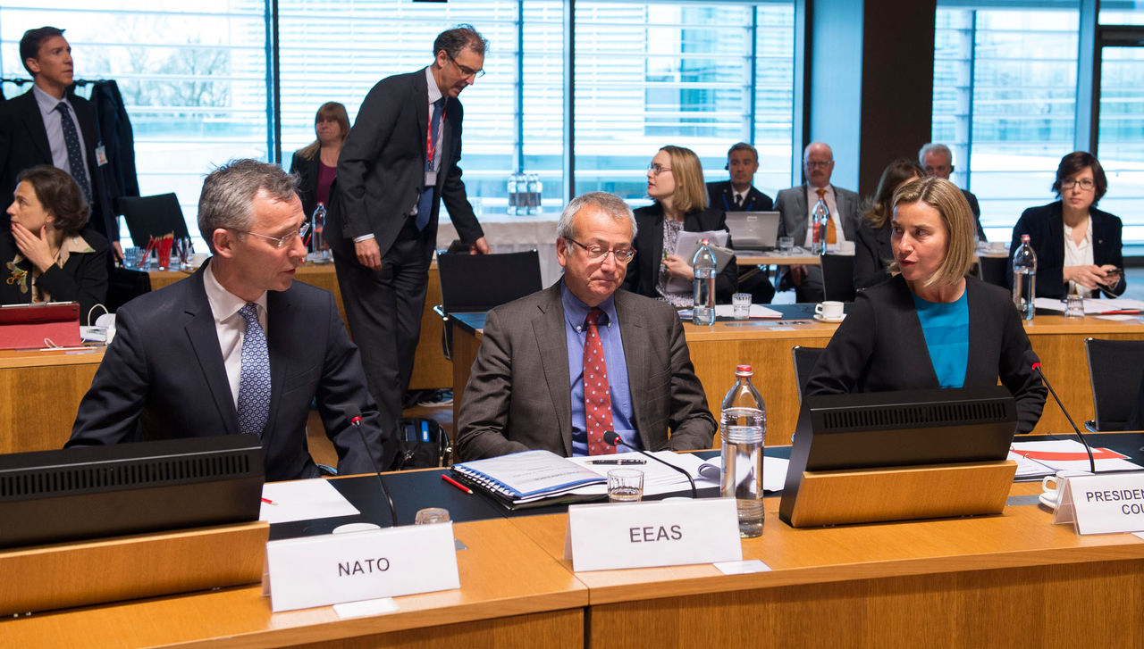 NATO Secretary General Jens Stoltenberg attends the EU Foreign Affairs Council in Luxembourg