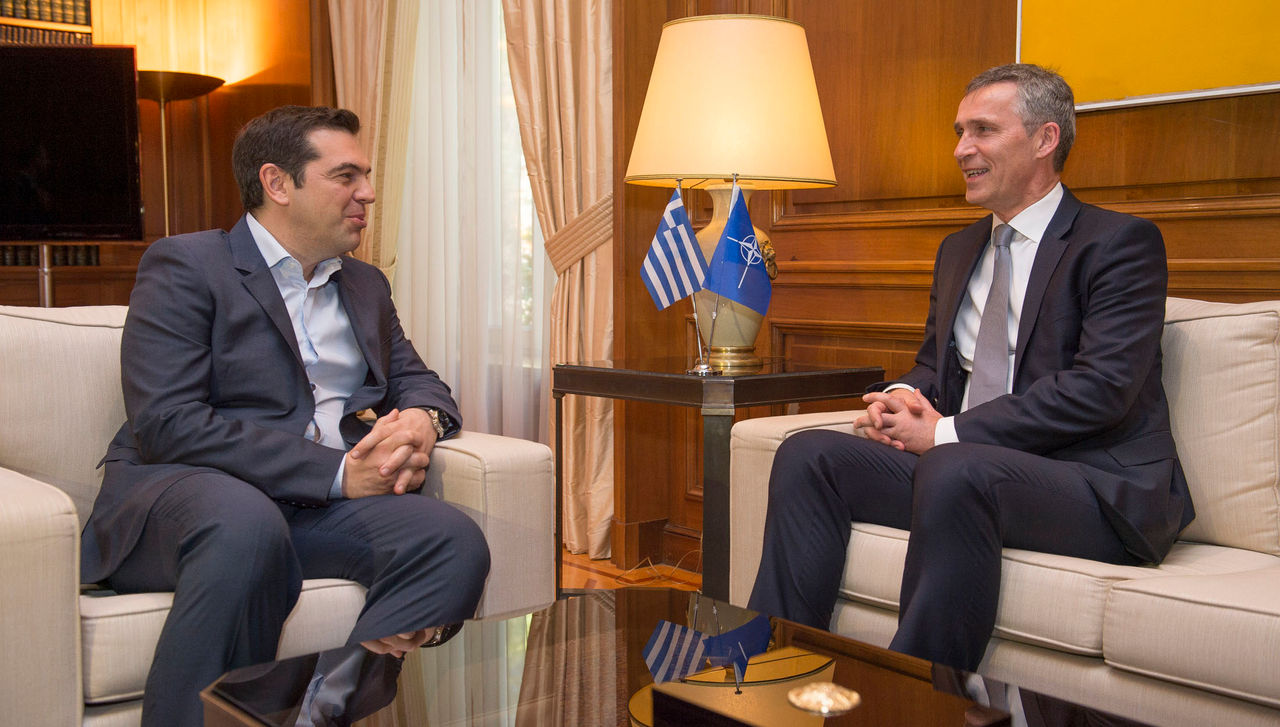 NATO Secretary General Jens Stoltenberg meets with Alexis Tsipras, Prime Minister of Greece