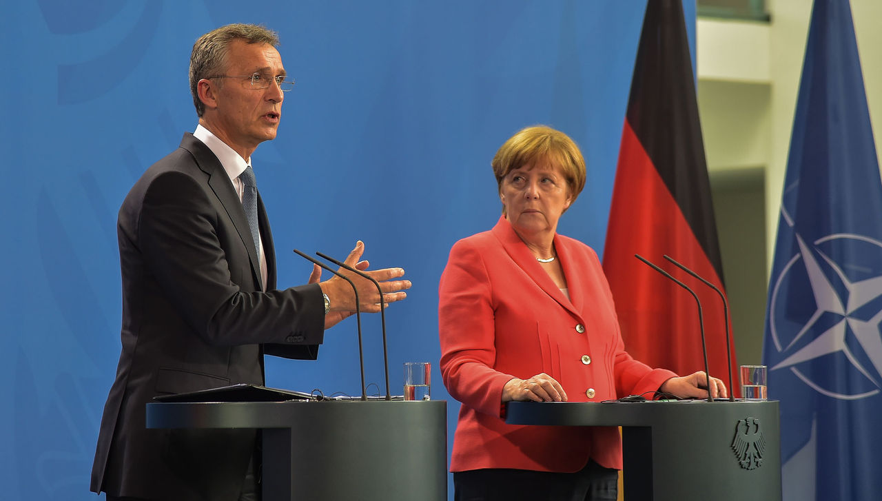 Joint press conference with NATO Secretary General Jens Stoltenberg and German Chancellor Angela Merkel