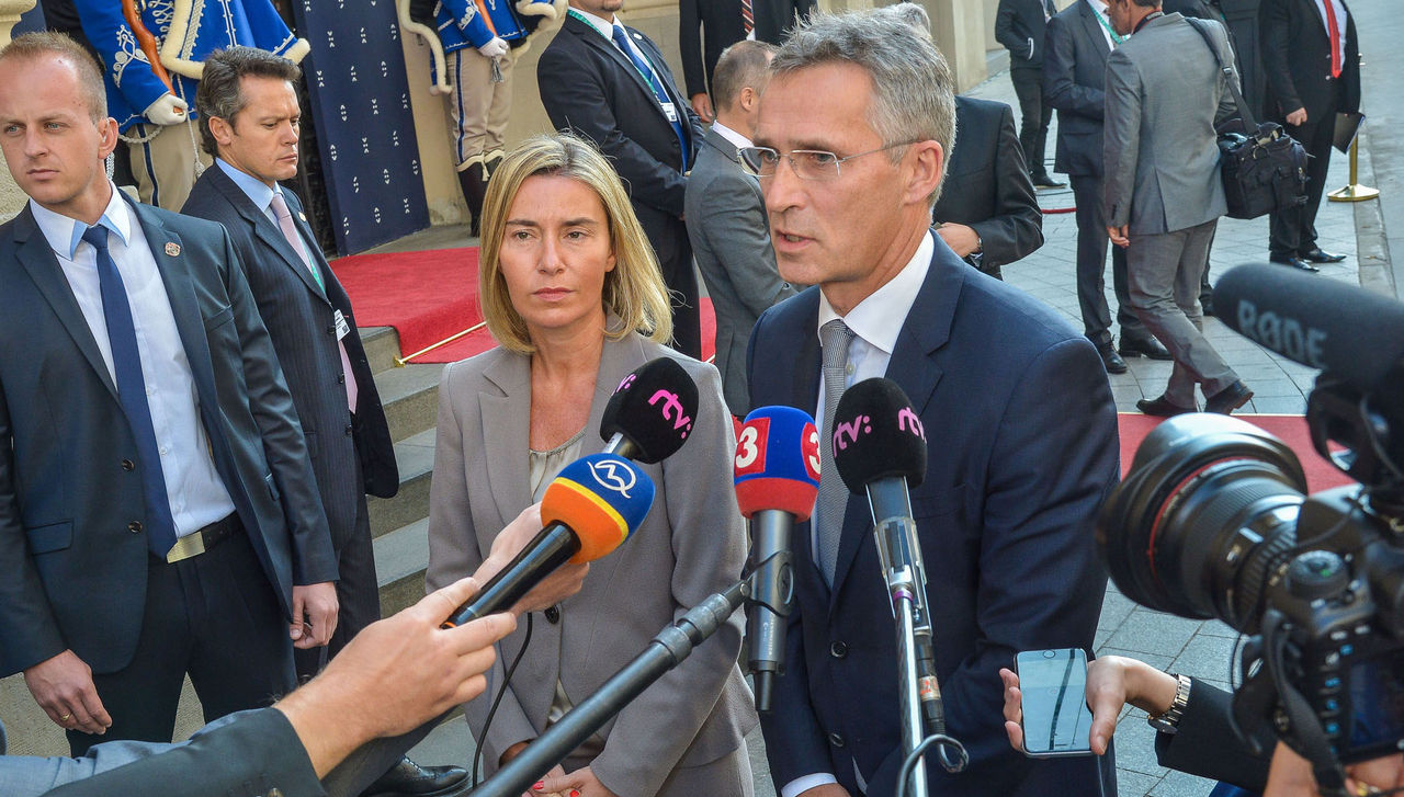Joint press statement with NATO Secretary General Jens Stoltenberg and Federica Mogherini, High Representative of the European Union for Foreign Affairs and Security Policy