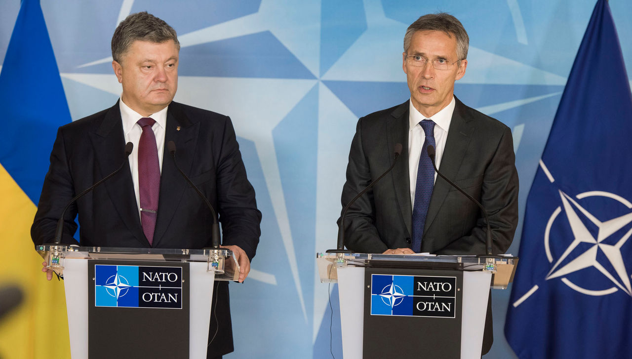 Joint press point with NATO Secretary General Jens Stoltenberg and the President of Ukraine, Petro Poroshenko